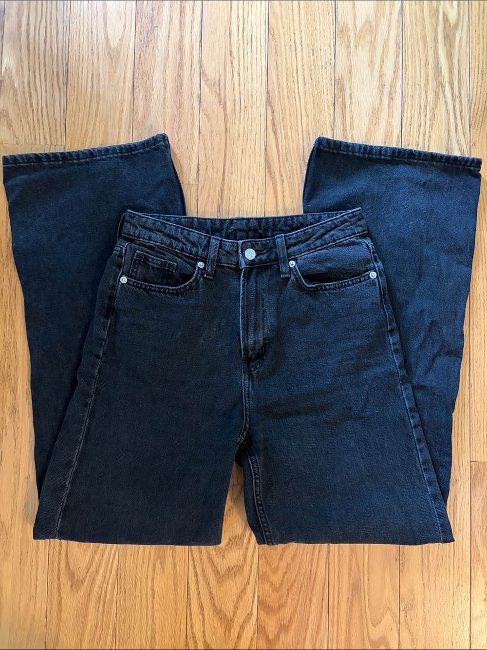 Black High-Rise Wide Leg Jeans